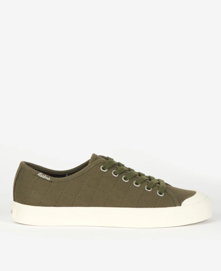 Barbour Women's Portree Canvas Trainers in Ecru/Gum - Classic Casual Footwear