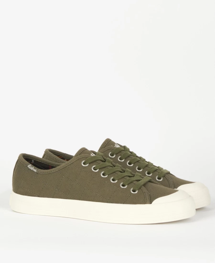 Barbour Women's Portree Canvas Trainers in Ecru/Gum - Classic Casual Footwear