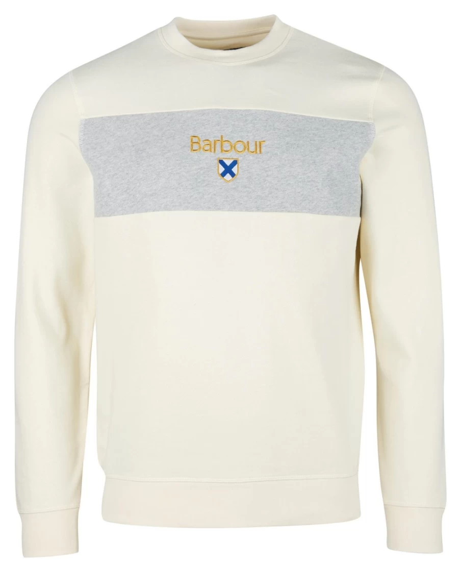 Barbour Men's Navy Honour Panel Crew Neck Sweater