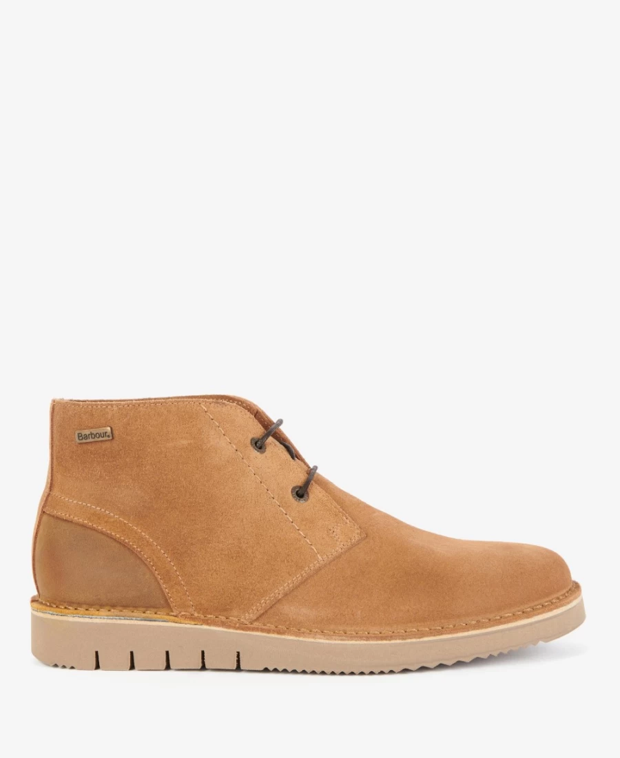 Barbour Mens Kent Desert Boots in Cola Suede - Classic Leather Chukka Boots for Men