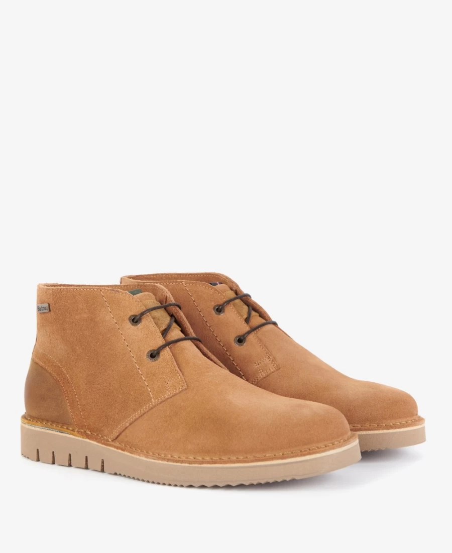 Barbour Mens Kent Desert Boots in Cola Suede - Classic Leather Chukka Boots for Men