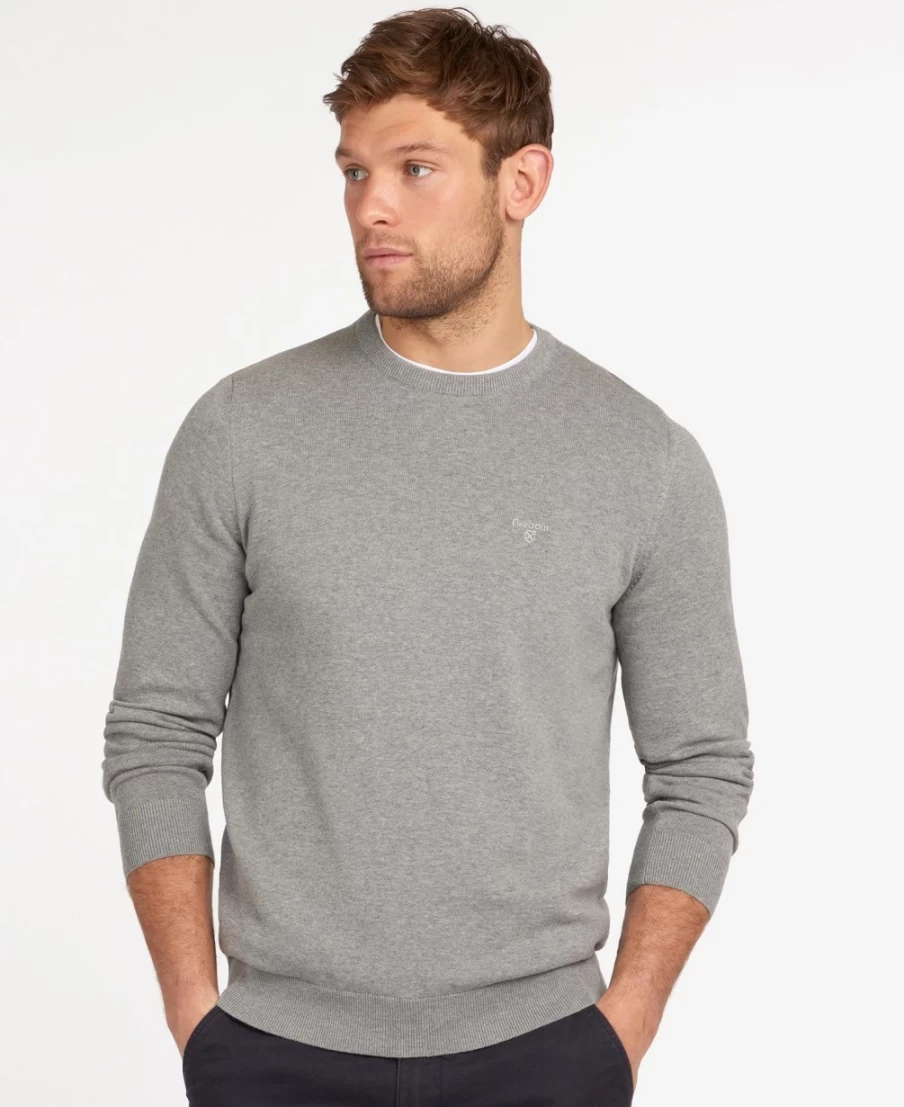 Barbour Men's Navy Pima Cotton Crew Neck Sweater