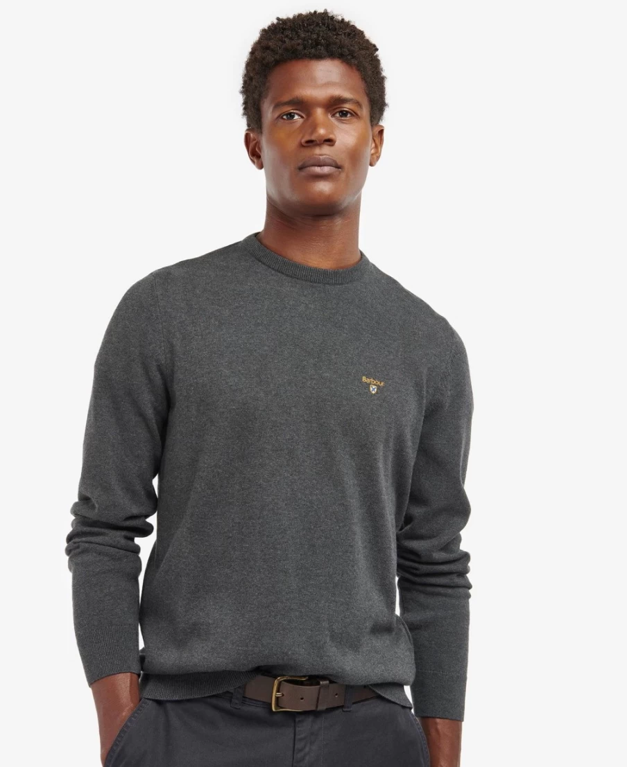 Barbour Men's Navy Organic Cotton Crew Neck Jumper
