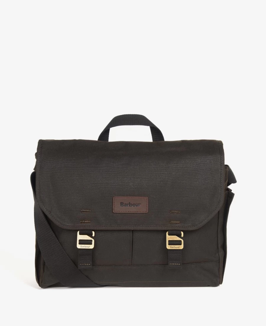 Barbour Men's Navy Essential Waxed Cotton Messenger Bag