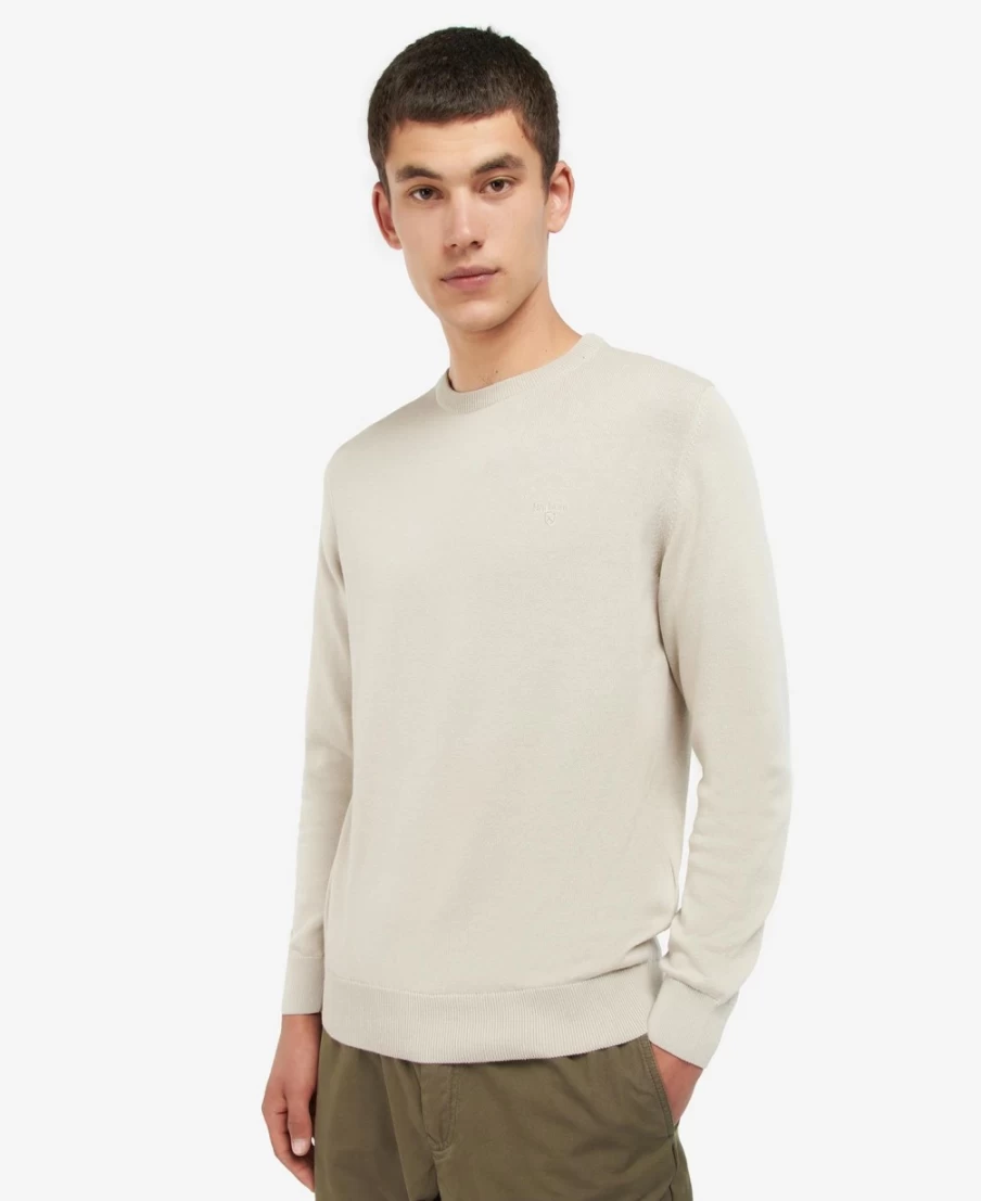 Barbour Men's Agave Green Pima Cotton Crew Neck Sweater